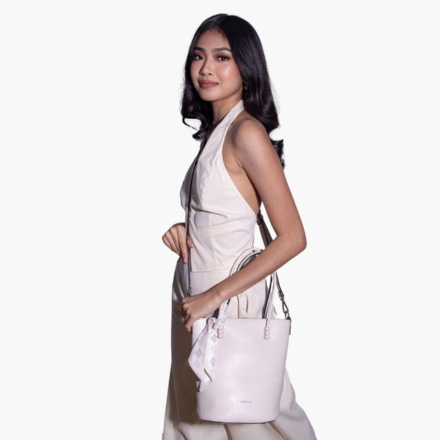 Elysees Bucket Bag with Scarf Accent