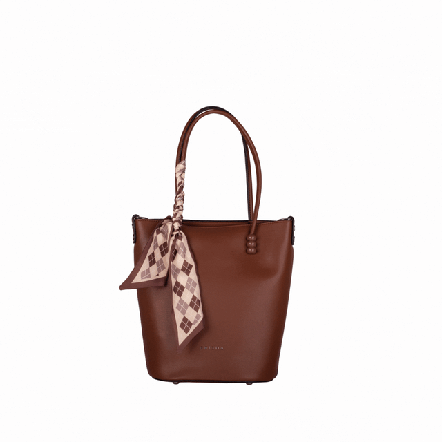 Elysees Bucket Bag with Scarf Accent